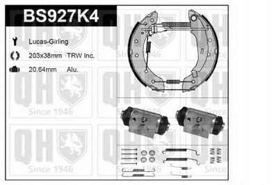 QUINTON HAZELL bs927k4 -  Комплект тормозов, барабанный тормозной механизм